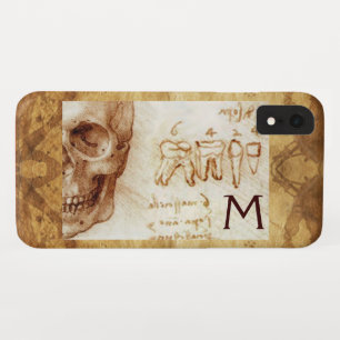 SCHÄDEL UND ZÄHNE, ZAHNKLINIK, ZAHNARZT-MONOGRAMM iPhone XR HÜLLE