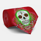 Schädel und Zuckerstange-Krawatte Krawatte (Gerollt)