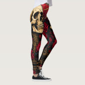 Schädel unter den Rose Leggings - Cool (Rechts)