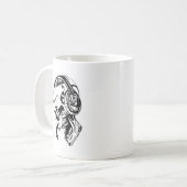 Schädel unter Verwendung des Kopfhörers Kaffeetasse (Vorderseite Links)
