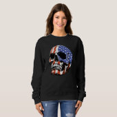 Schädel USA-Flagge Amerika Sweatshirt (Vorne ganz)