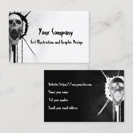 Schädel Visitenkarte (Vorne/Hinten)