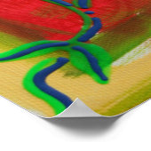 Schädel von Blume Poster (Ecke)