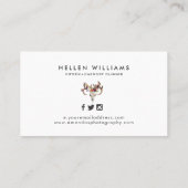 Schädel von Boho und Blume Visitenkarte (Rückseite)