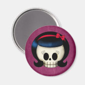 Schädel von Rockabilly Girl Magnet (Vorderseite/Rückseite)