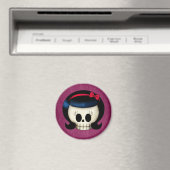 Schädel von Rockabilly Girl Magnet (In Situ (Geschirrspüler))