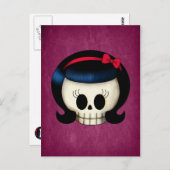 Schädel von Rockabilly Girl Postkarte (Vorne/Hinten)
