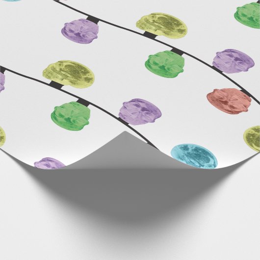 Schädel-Weihnachten beleuchtet Packpapier (Ecke)