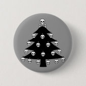 Schädel-Weihnachtsbaum Button (Vorderseite)