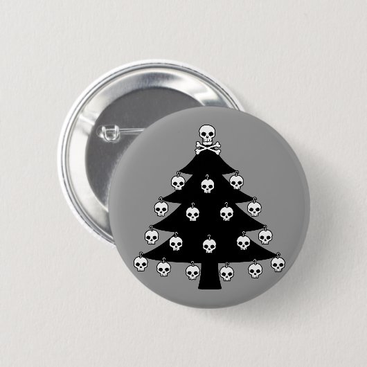 Schädel-Weihnachtsbaum Button (Vorne & Hinten)