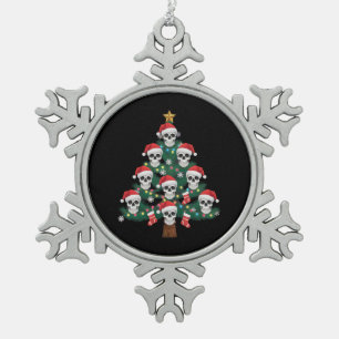 Schädel-Weihnachtsbaum-Pyjama Cooler Skelett-Weihn Schneeflocken Zinn-Ornament