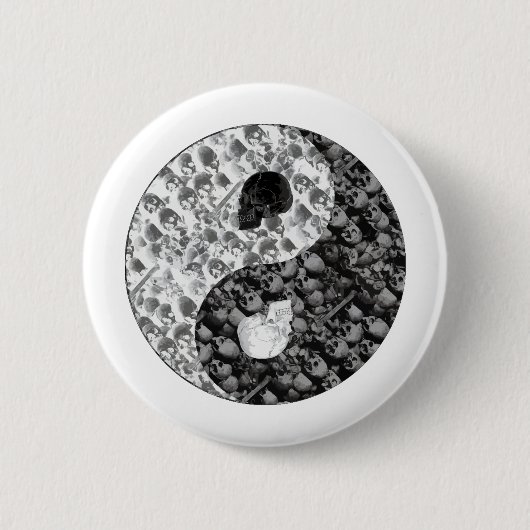 Schädel Yin Yang Button (Vorderseite)