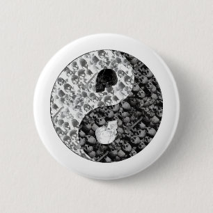 Schädel Yin Yang Button