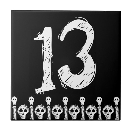 Schädel-Zahl-Fliese Fliese (Vorderseite)