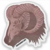 Schädel - Ziege Aufkleber (Vorderseite)