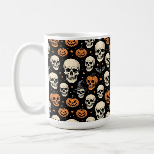 Schädel zu Halloween Kaffeetasse (Links)