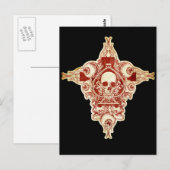 Schädelace der Pik Postkarte (Vorne/Hinten)