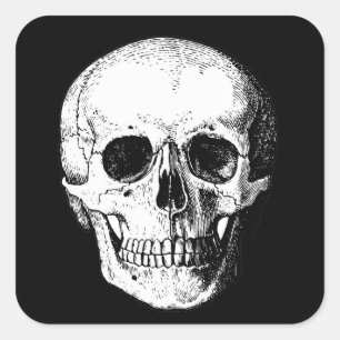 Schädelaufkleber Quadratischer Aufkleber