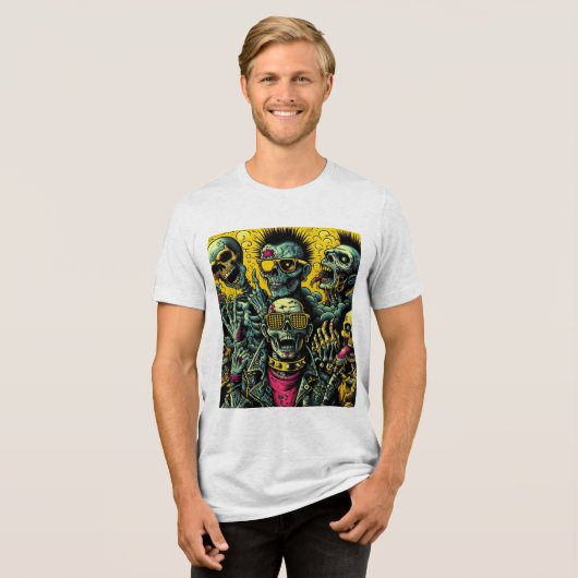 Schädelband Tri-Blend Shirt (Vorderseite voll)