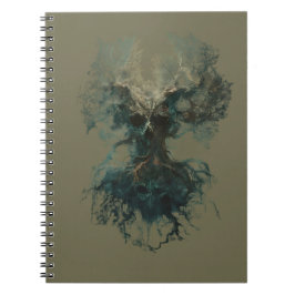 Schädelbaum Surreal Dunkle Natur Notizbuch Notizblock