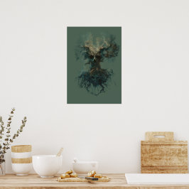 Schädelbaum Surreal Dunkle Natur Poster