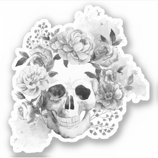 Schädelblume Aufkleber (Vorderseite)