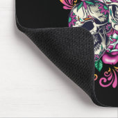 Schädelblume, Skelett Aquarellfarbe Rosa, Hallowee Mousepad (Ecke)