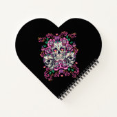 Schädelblume, Skelett Aquarellfarbe Rosa, Hallowee Notizblock (Rückseite)