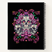 Schädelblume, Skelett Aquarellfarbe Rosa, Hallowee Notizblock (Rückseite)