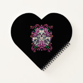 Schädelblume, Skelett Aquarellfarbe Rosa, Hallowee Notizblock (Rückseite)