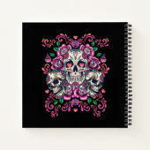 Schädelblume, Skelett Aquarellfarbe Rosa, Hallowee Notizblock (Rückseite)