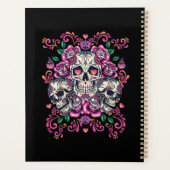 Schädelblume, Skelett Aquarellfarbe Rosa, Hallowee Planer (Rückseite)