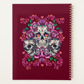 Schädelblume, Skelett Aquarellfarbe Rosa, Hallowee Planer (Rückseite)