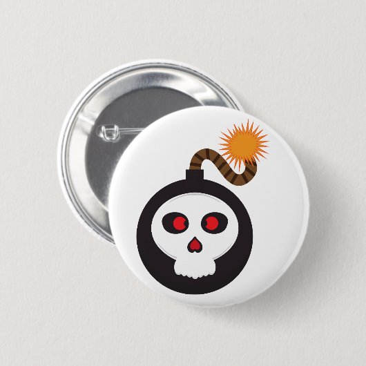 Schädelbombe-Cartoon Button (Vorne & Hinten)