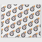 Schädelbombe-Cartoon Geschenkpapier (Flach)