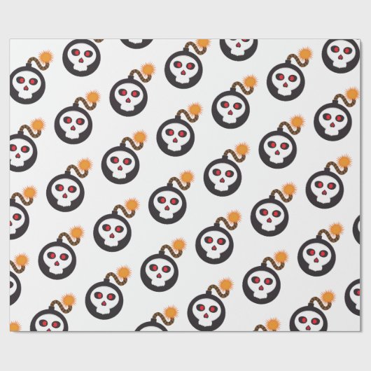 Schädelbombe-Cartoon Geschenkpapier (Flach)