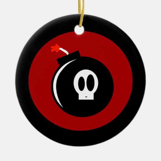 Schädelbombe Keramikornament (Vorne)