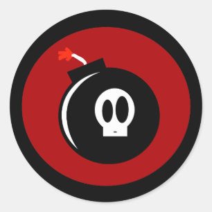 Schädelbombe Runder Aufkleber