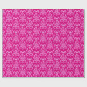 Schädelbrand-Damaskus in rosa Glitzer-Effekt Geschenkpapier (Flach)