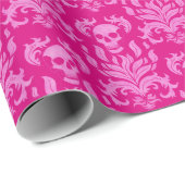 Schädelbrand-Damaskus in rosa Glitzer-Effekt Geschenkpapier (Rolleneckpunkt)