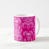 Schädelbrand-Damaskus in rosa Glitzer-Effekt Kaffeetasse (VorderseiteRechts)