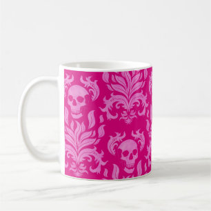 Schädelbrand-Damaskus in rosa Glitzer-Effekt Kaffeetasse