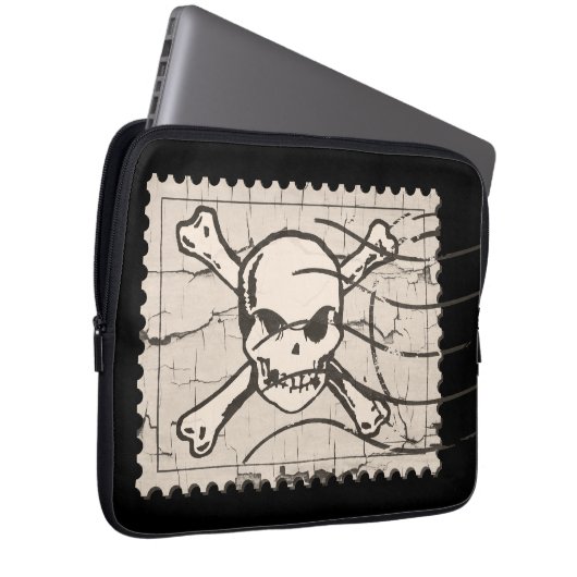 SchädelBriefmarke Laptopschutzhülle (Vorne Rechts)