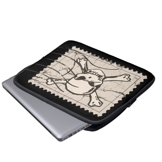 SchädelBriefmarke Laptopschutzhülle (Vorne Knopf)
