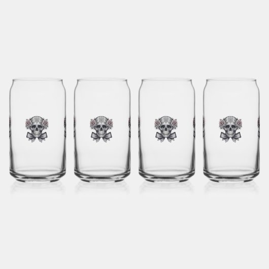 Schädelbrille Dosenglas (Links)