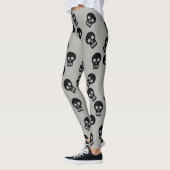 Schädelconfetti-Gamaschen-Schwarzes/Grau Leggings (Links)