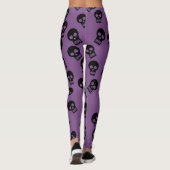 Schädelconfetti-Gamaschen-Schwarzes/Lila Leggings (Rückseite)