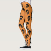 Schädelconfetti-Gamaschen-Schwarzes/Orange Leggings (Links)