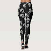 Schädelconfetti-Leggings grau/Schwarzes Leggings (Rückseite)