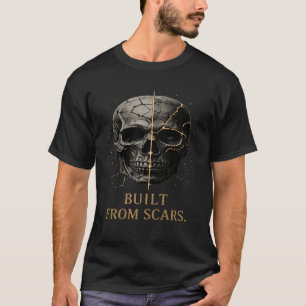 Schädeldesign 'Aus Narben Gebaut' T-Shirt
